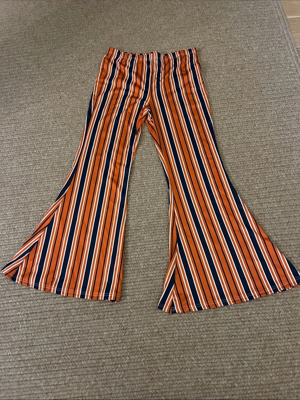 Modern Hero vertical striped bell bottom flare pants, L/XL